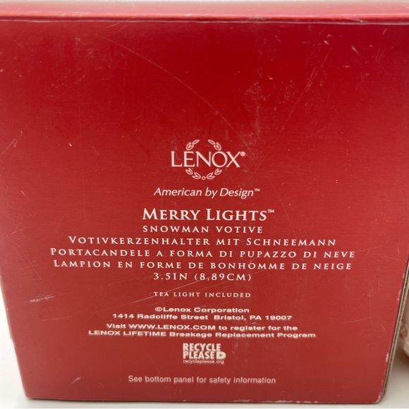 Lenox Merry Lights Snowman Holiday Christmas Votive Candle Holder - Picture 5 of 8